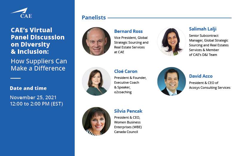 CAE’s Virtual Panel Discussion  on Diversity & Inclusion - How suppliers can make a difference, photo on CAE