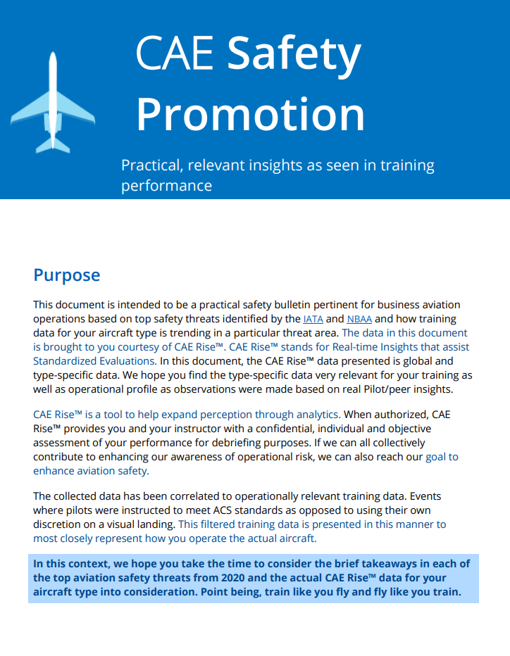 CAE Rise Safety Insights CAE